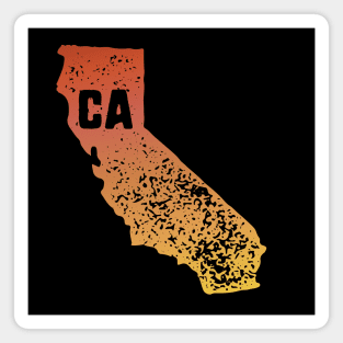 US state pride: Stamp map of California (CA letters cut out) Magnet